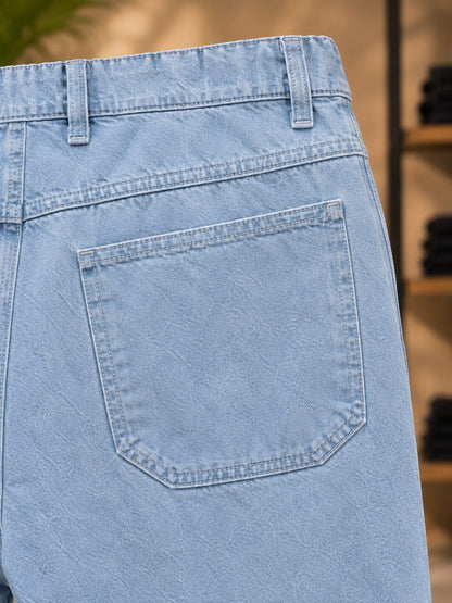 Relaxed Fit Cargo Pants (Light Blue)