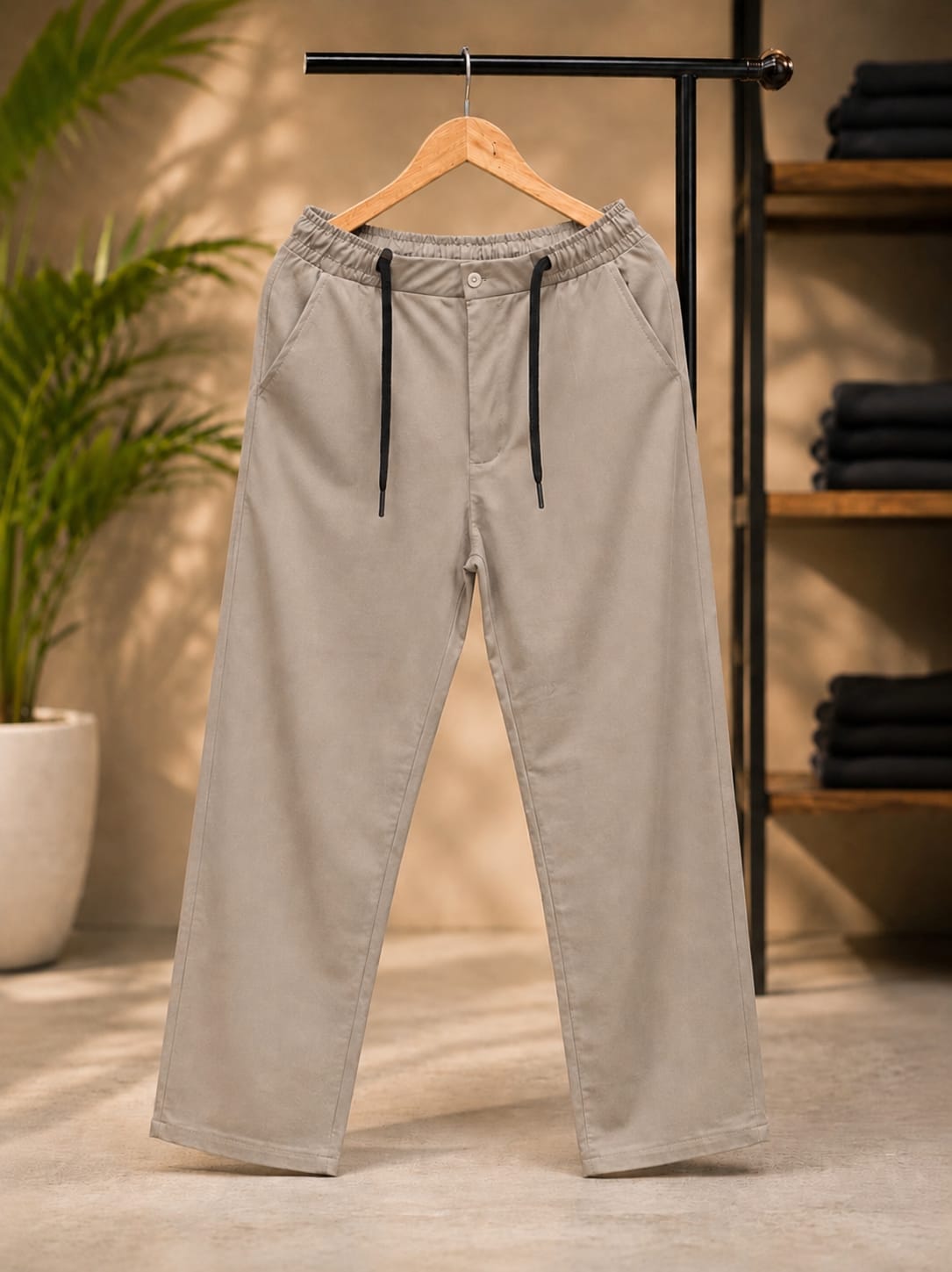 Korean Relaxed Fit Pants/Trousers (Cream)
