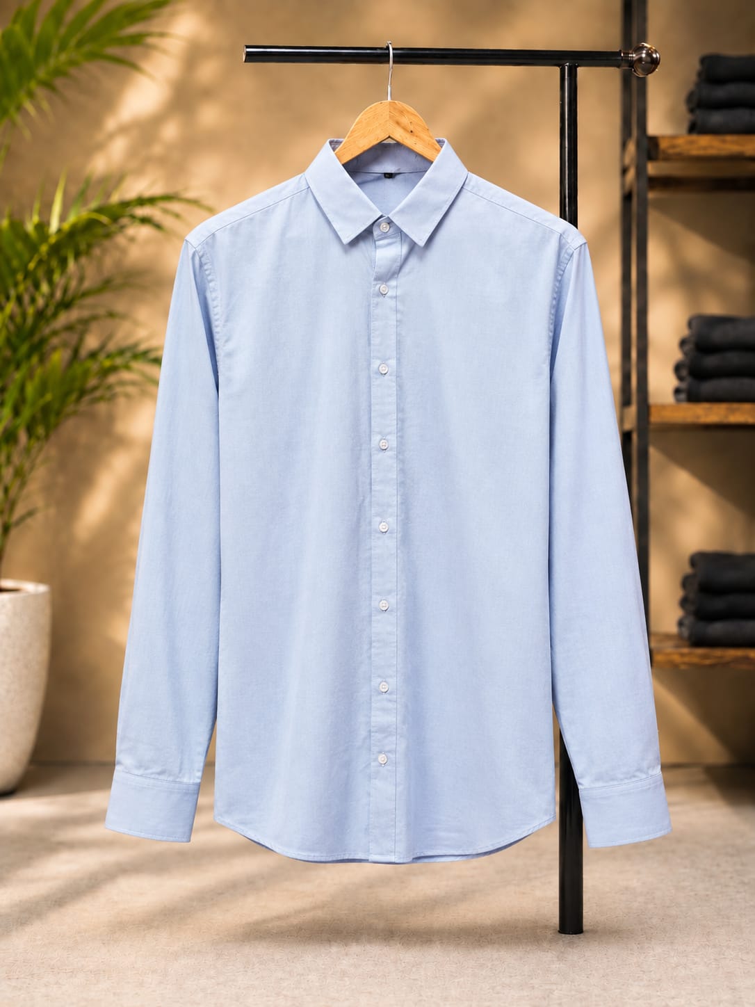 Premium Irish Stretchable Casual Shirt (Sky Blue)