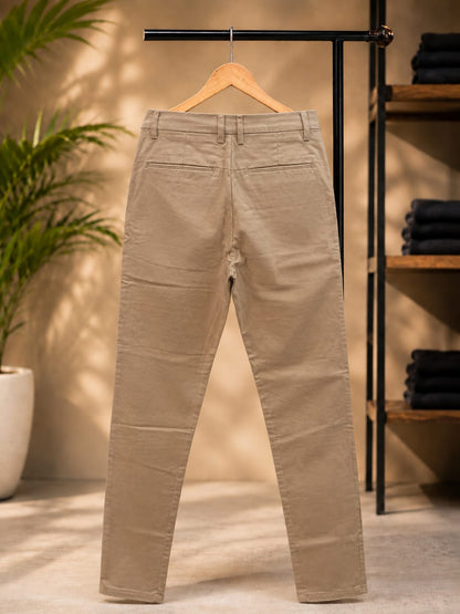 Cotton Slim Fit Pants (Beige)