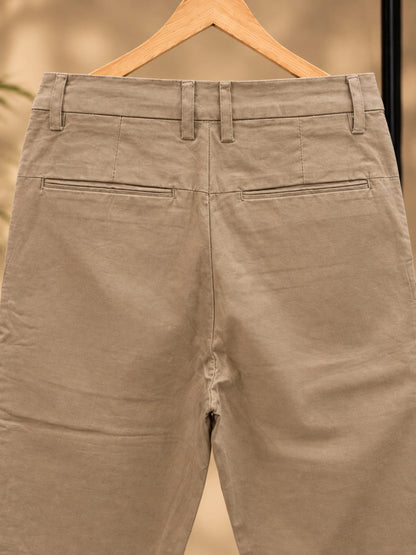 Cotton Slim Fit Pants (Beige)