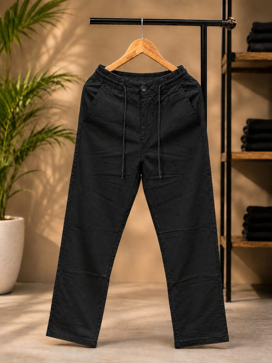 Korean Straight Fit Pants/Trousers (Black)