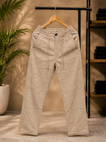 Korean Straight Fit Pants/Trousers (Beige)