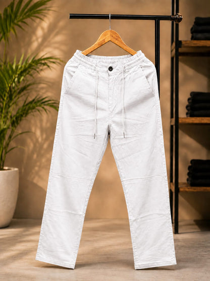 Korean Straight Fit Pants/Trousers (White)
