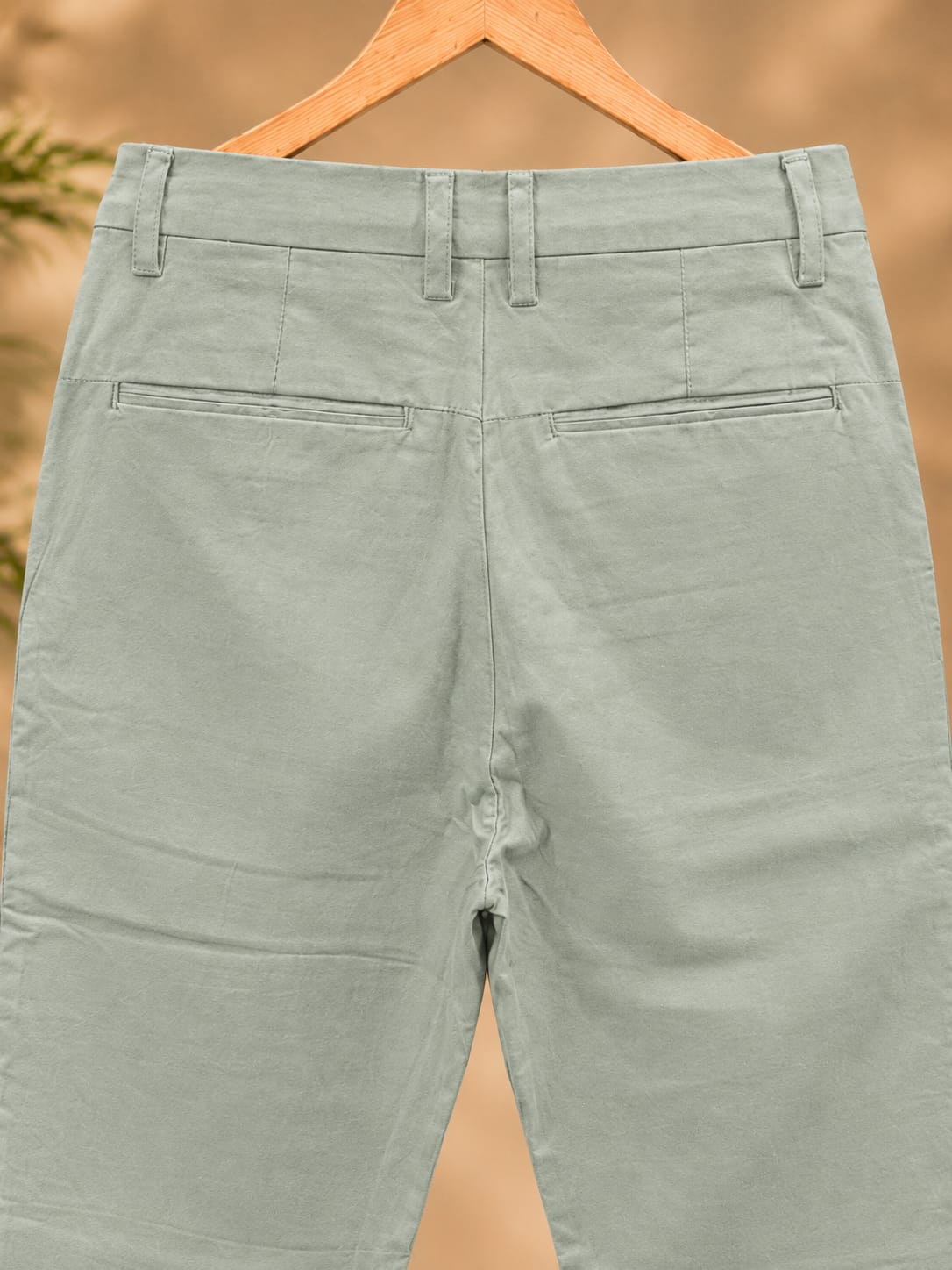 Cotton Slim Fit Pants (Light Sage Green)