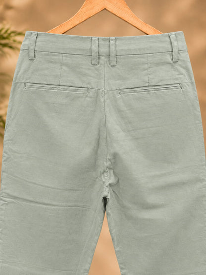 Cotton Slim Fit Pants (Light Sage Green)