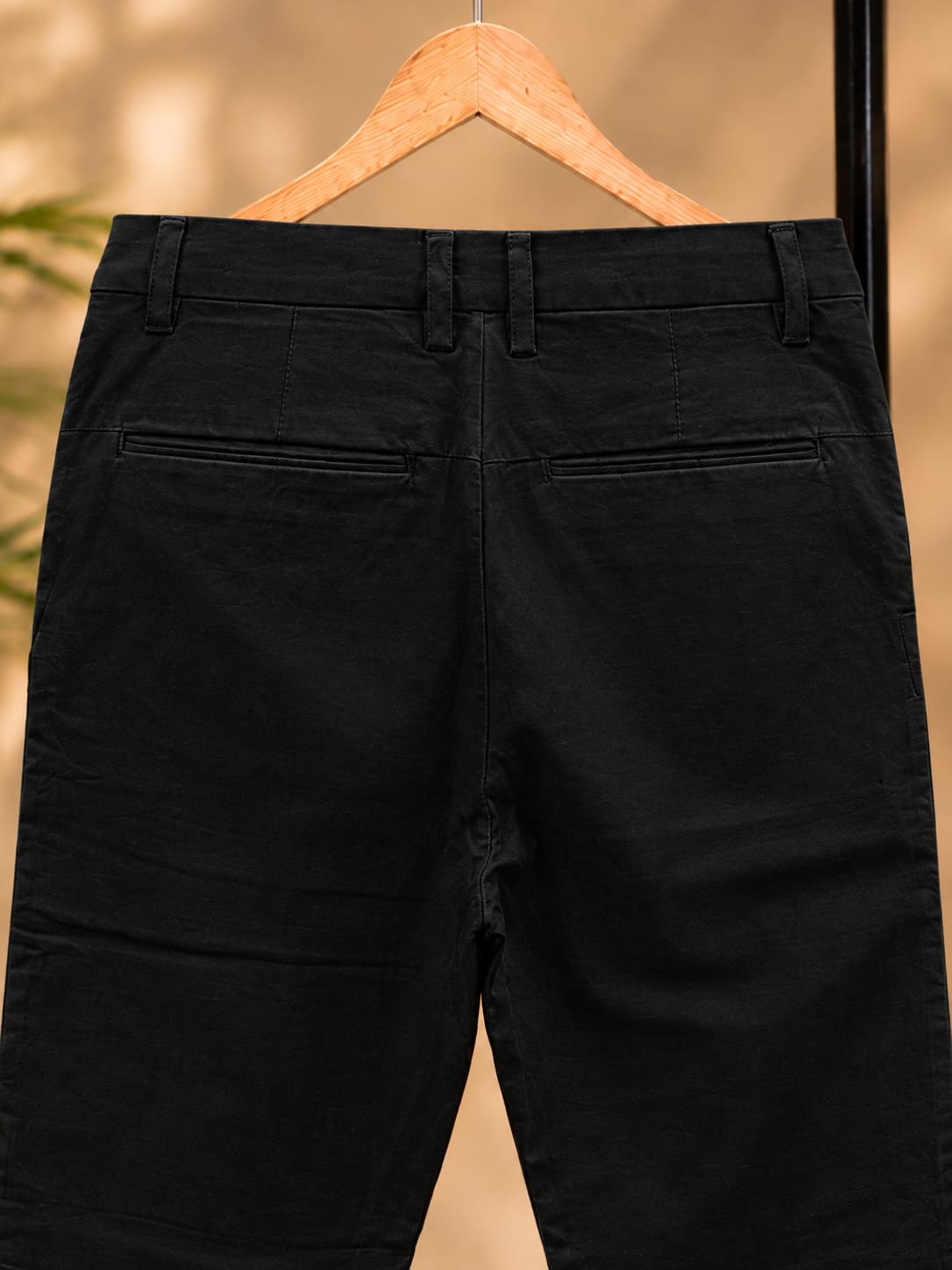 Cotton Slim Fit Pants (Black)