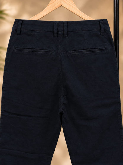 Cotton Slim Fit Pants (Dark Navy)