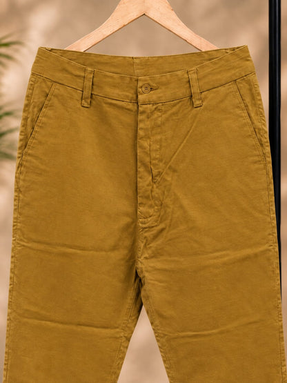 Cotton Slim Fit Pants (Mustard)