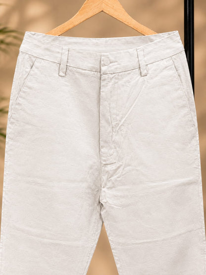 Cotton Slim Fit Pants (White)