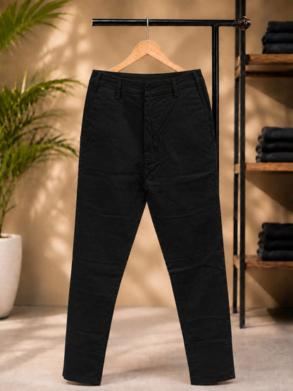 Cotton Slim Fit Pants (Black)