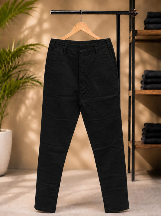 Cotton Slim Fit Pants (Black)