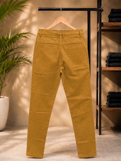 Cotton Slim Fit Pants (Mustard)