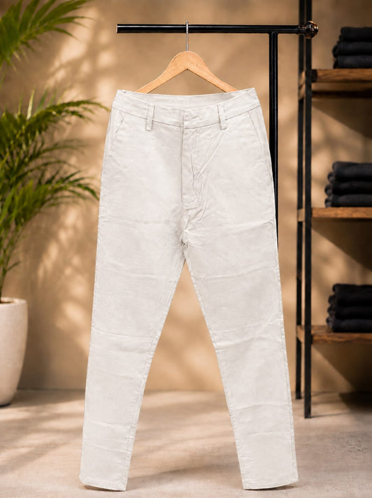 Cotton Slim Fit Pants (White)
