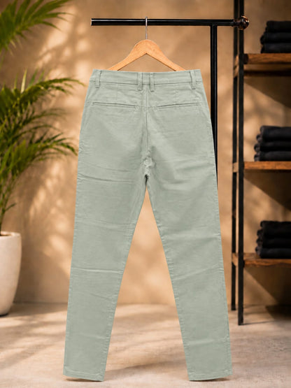 Cotton Slim Fit Pants (Light Sage Green)