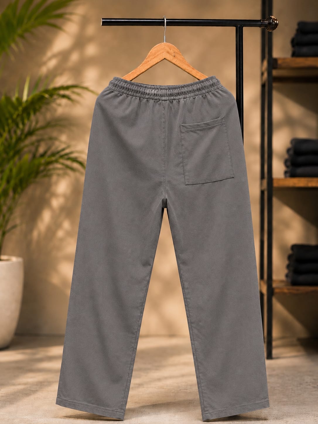Korean Relaxed Fit Pants/Trousers (Stone Grey)