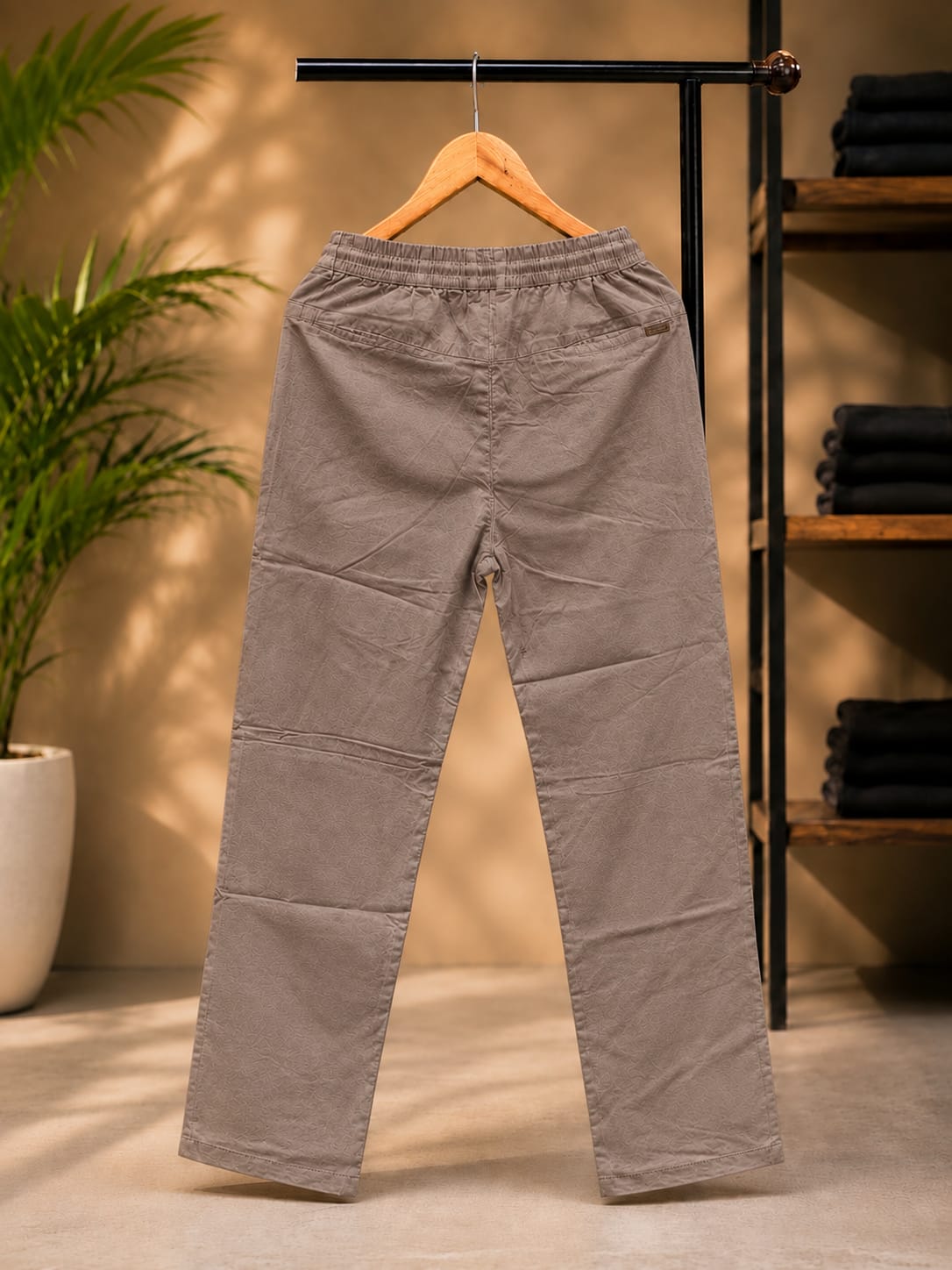 Korean Straight Fit Pants/Trousers (Taupe)