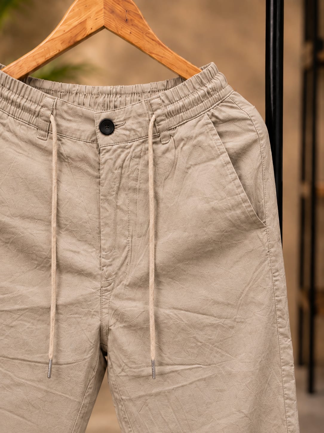 Korean Straight Fit Pants/Trousers (Beige)