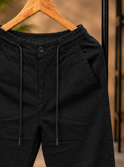 Korean Straight Fit Pants/Trousers (Black)