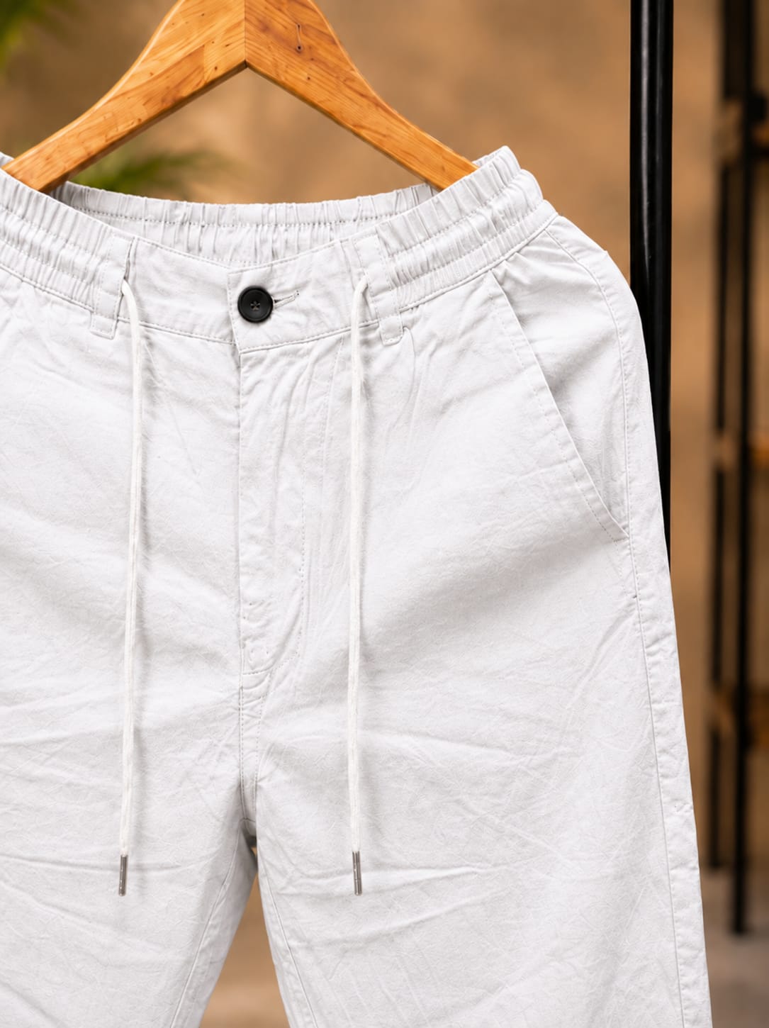 Korean Straight Fit Pants/Trousers (White)