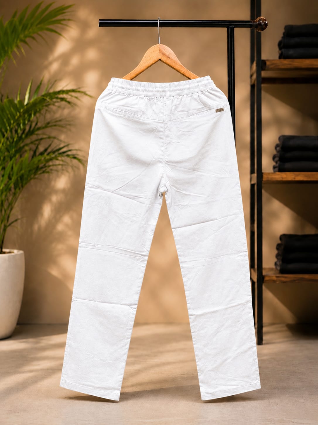 Korean Straight Fit Pants/Trousers (White)