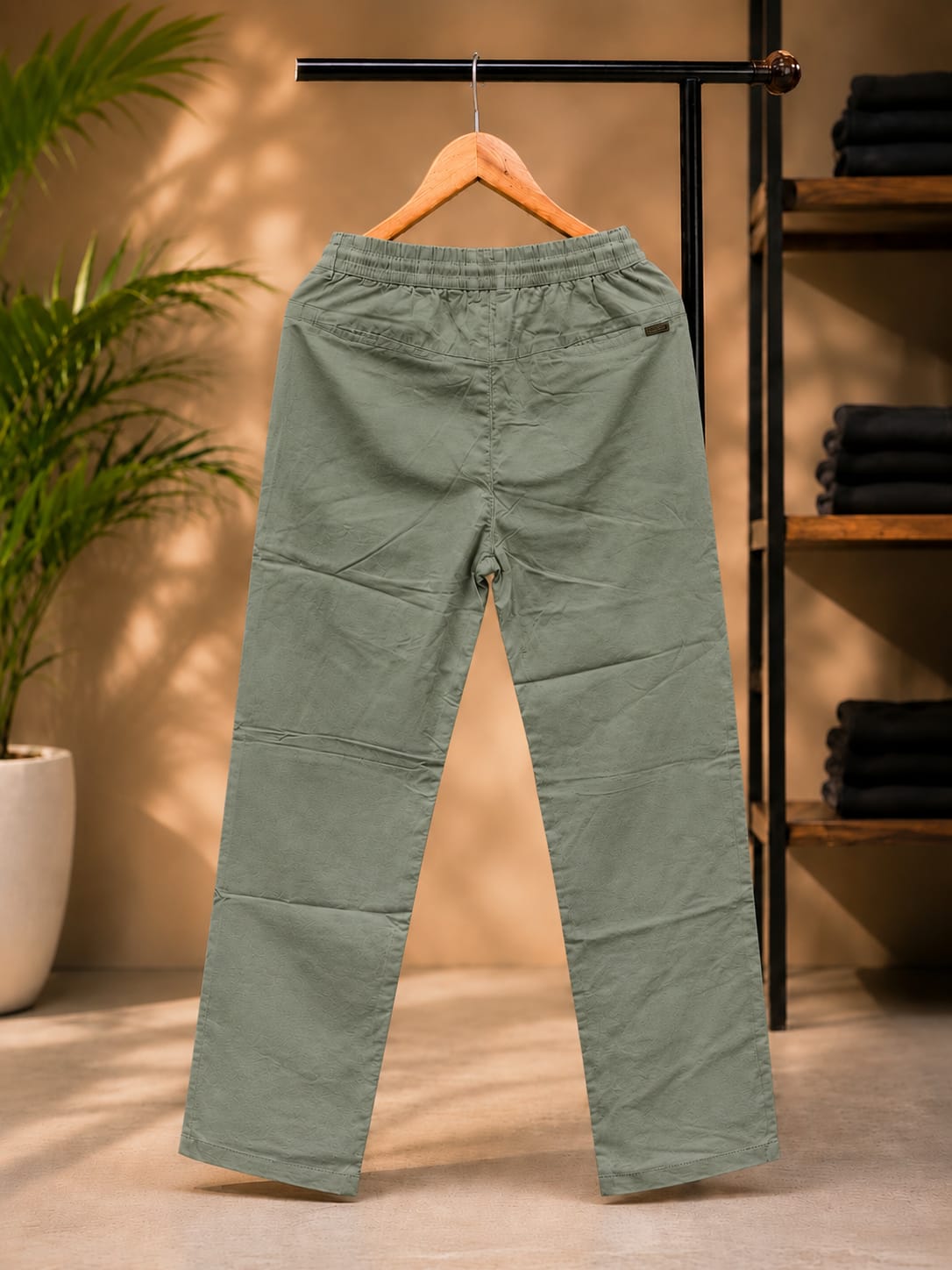 Korean Straight Fit Pants/Trousers (Sage Green)