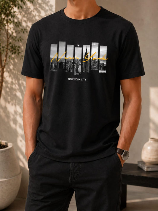 Printed Round Neck T-Shirt