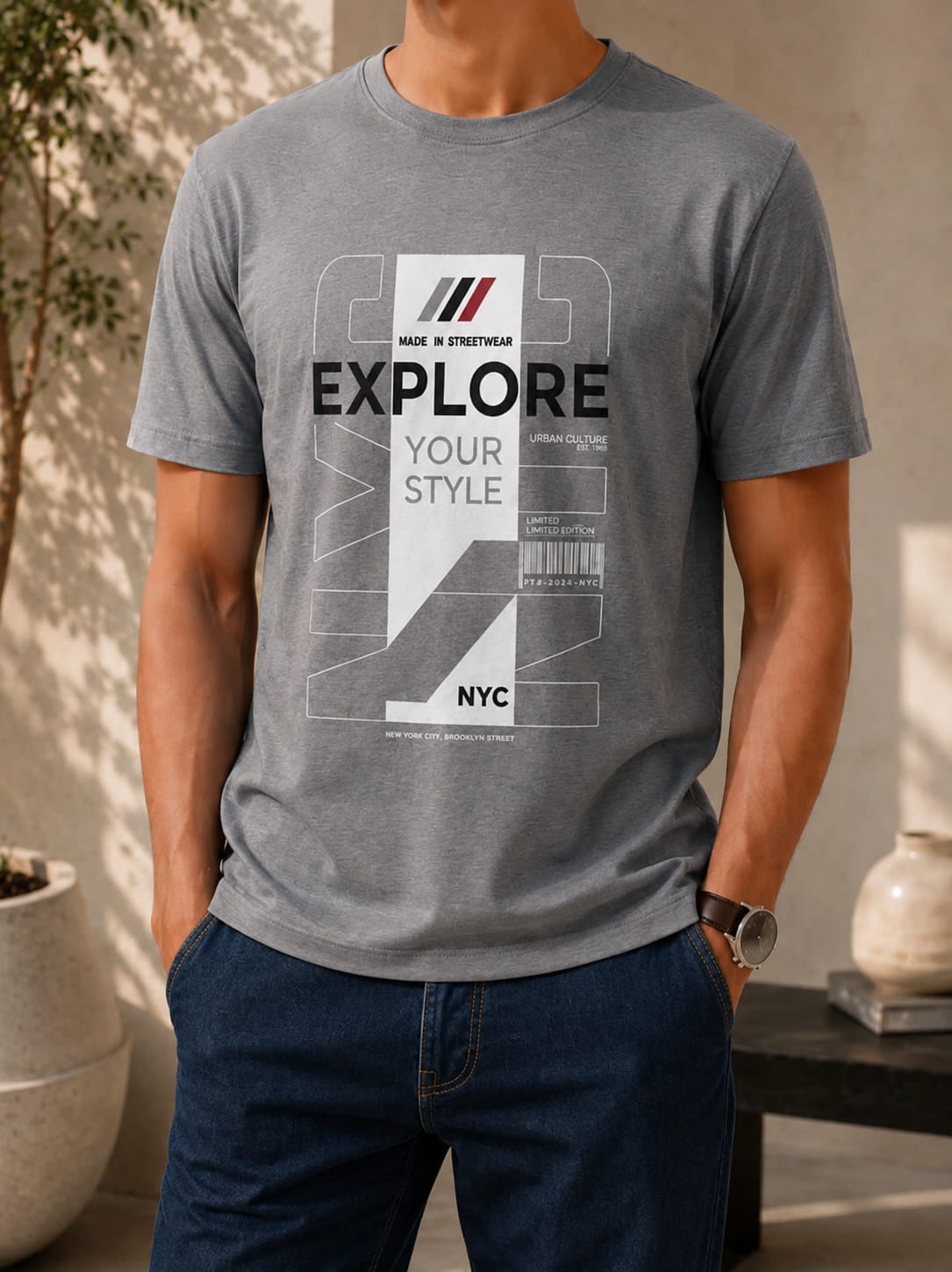 Printed Round Neck T-Shirt