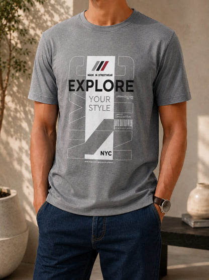 Printed Round Neck T-Shirt