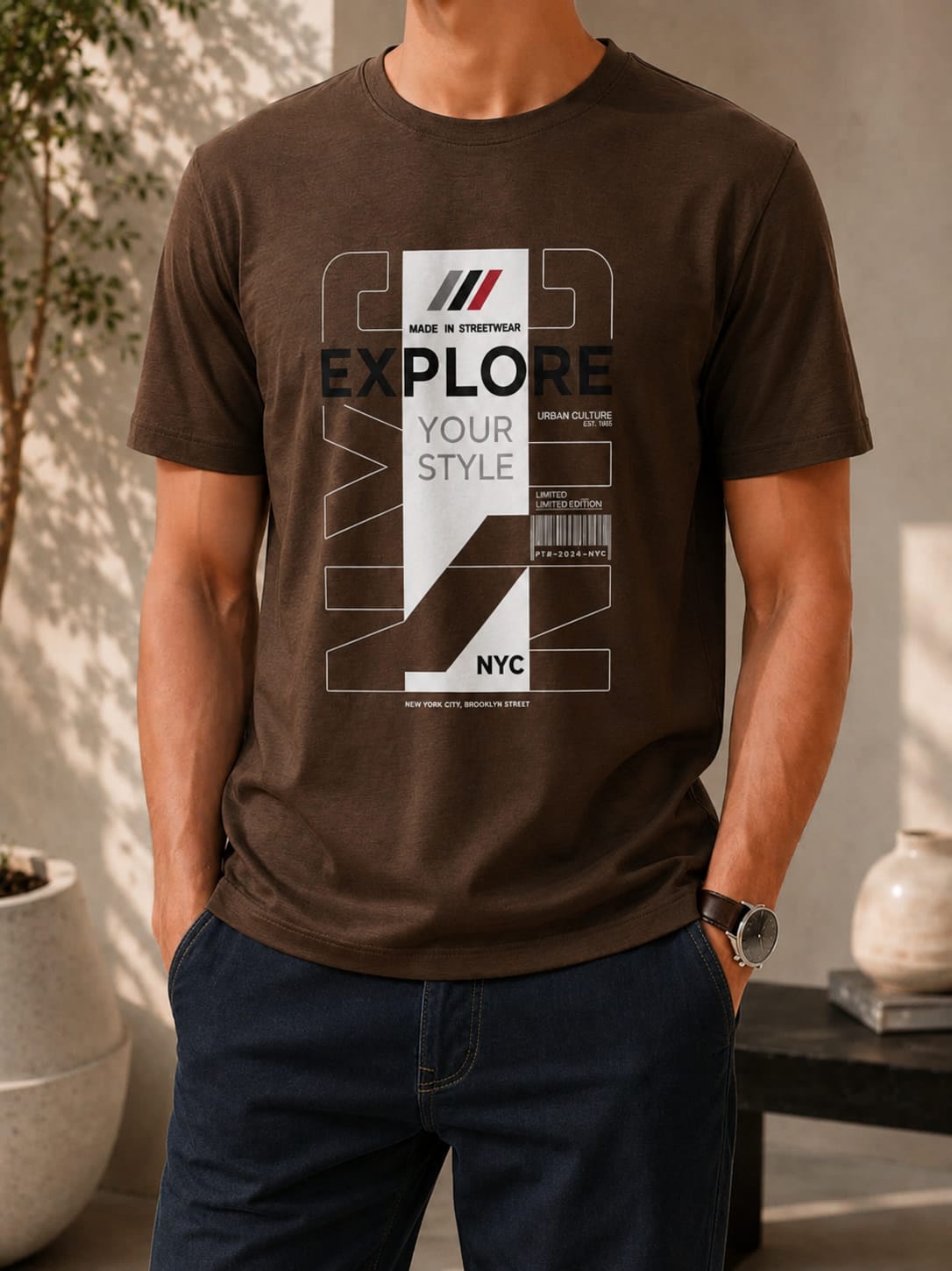 Printed Round Neck T-Shirt