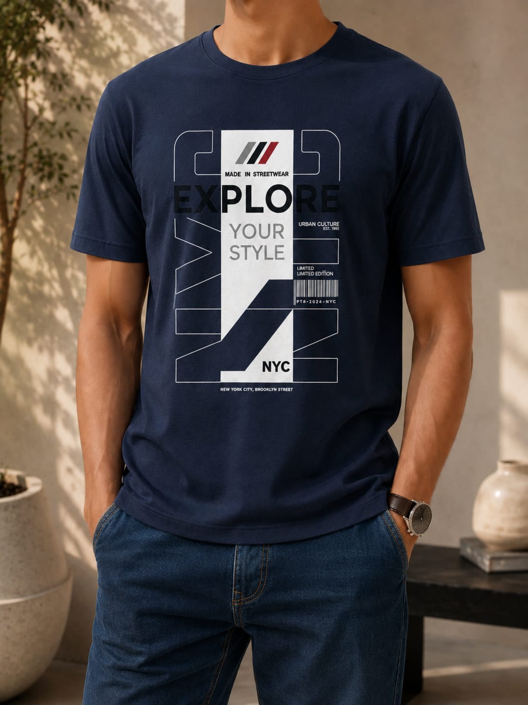 Printed Round Neck T-Shirt