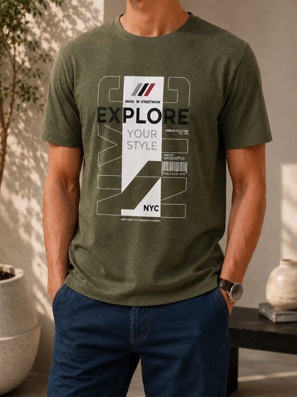 Printed Round Neck T-Shirt