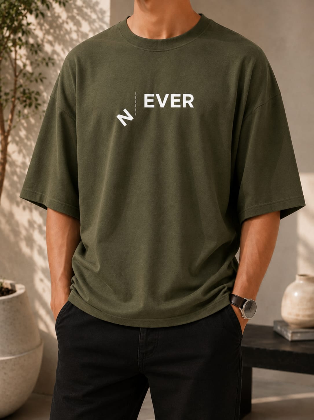 Never Graphic Oversized (Drop shoulder) T-Shirt