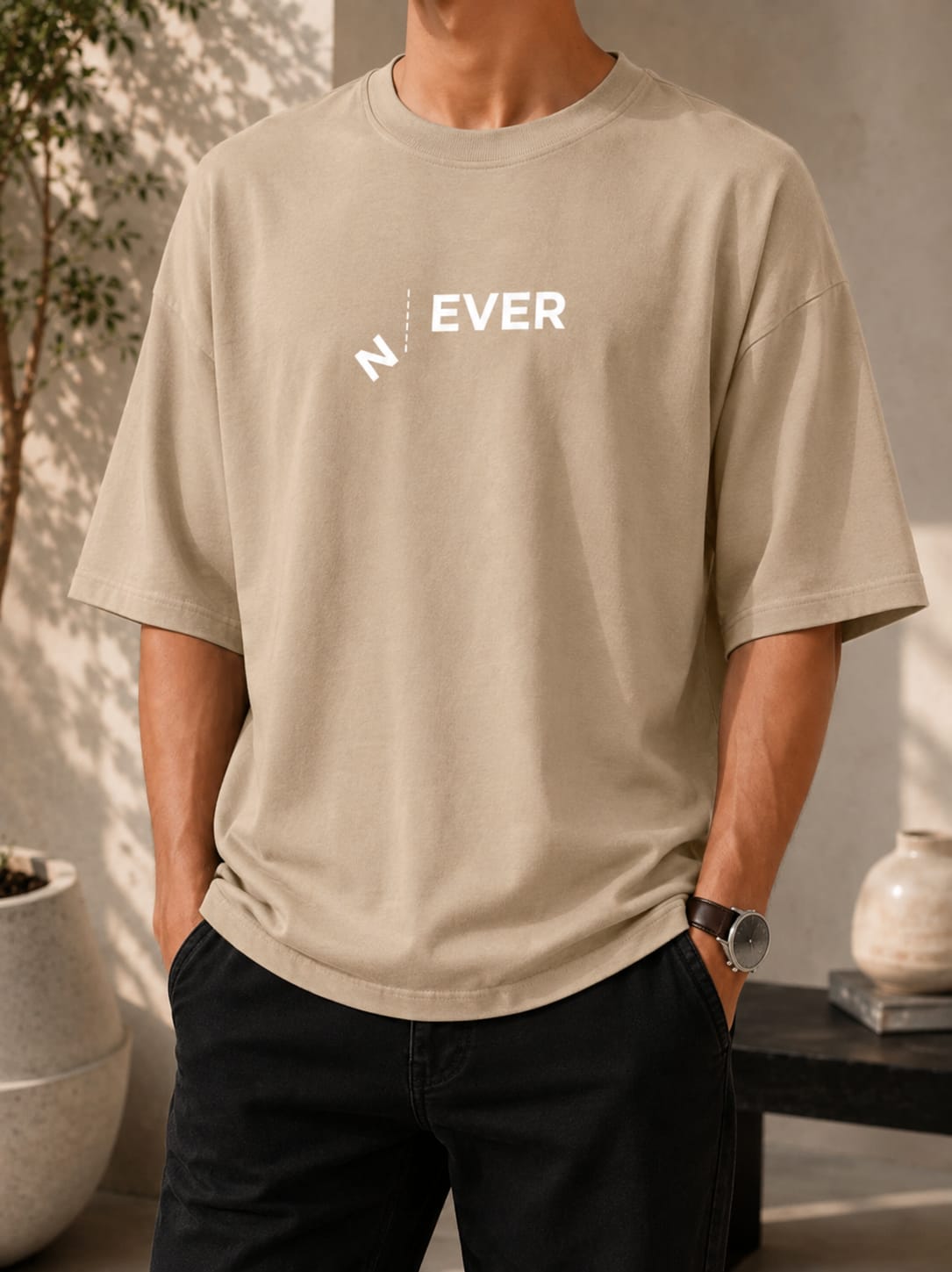 Never Graphic Oversized (Drop shoulder) T-Shirt