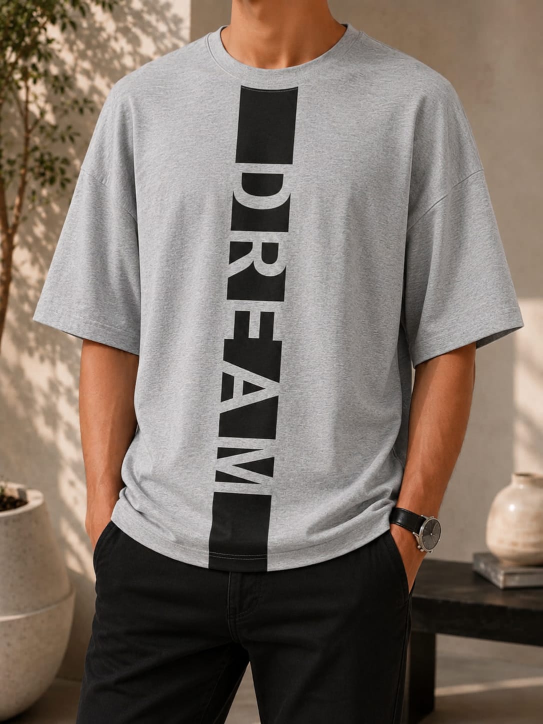 Vertical Dream Graphic Oversized (Drop shoulders) T-Shirt