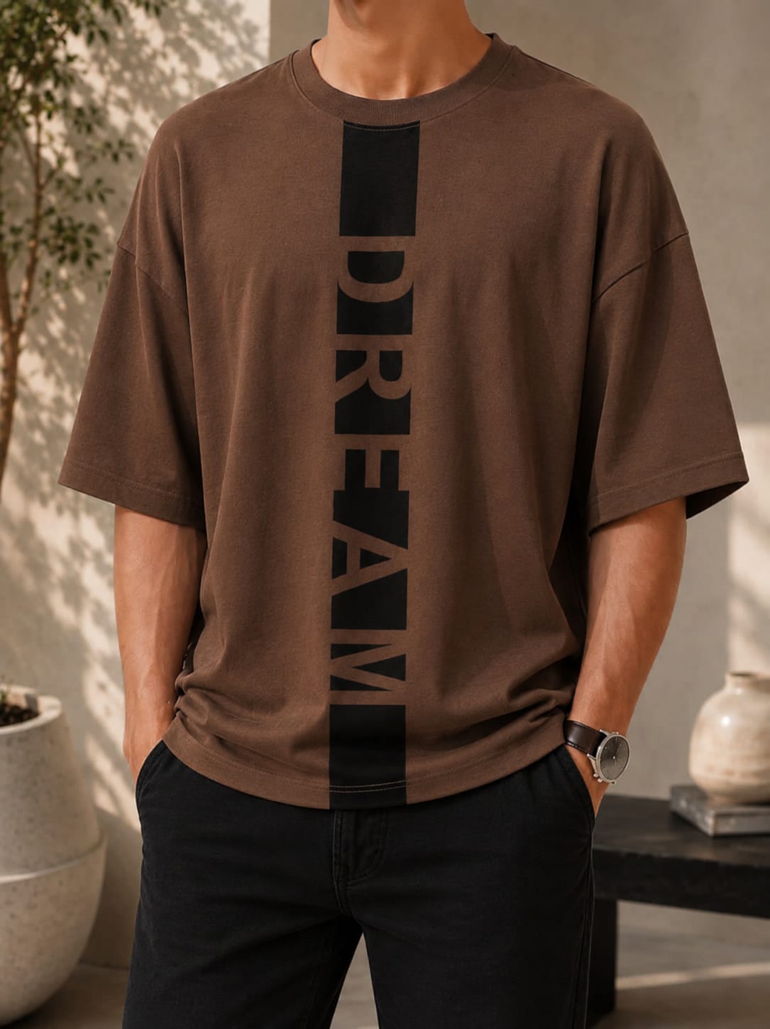 Vertical Dream Graphic Oversized (Drop shoulders) T-Shirt