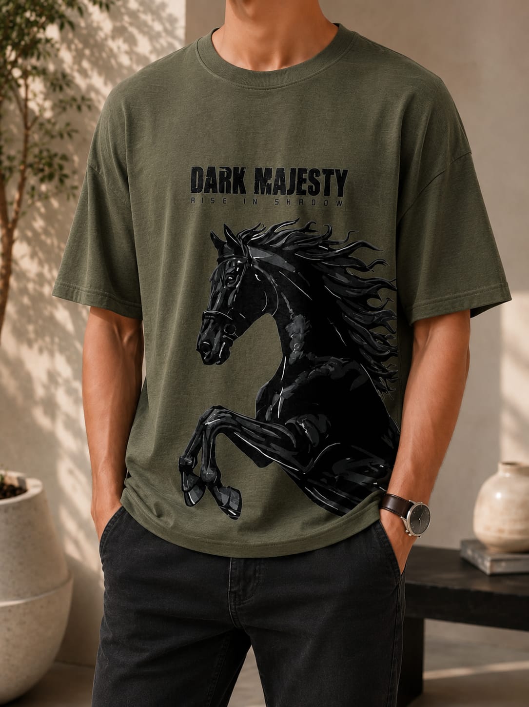 Horse Graphic Oversized (Drop Shoulder) T-Shirt