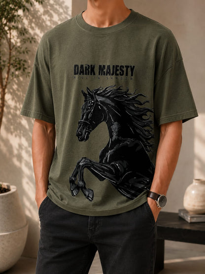 Horse Graphic Oversized (Drop Shoulder) T-Shirt