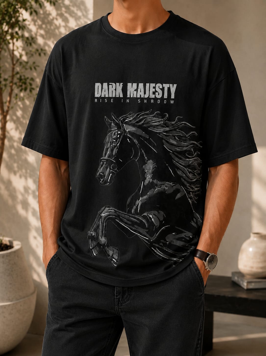 Horse Graphic Oversized (Drop Shoulder) T-Shirt