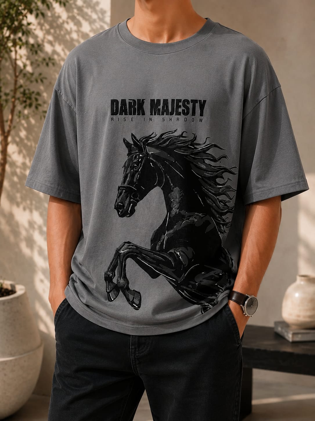 Horse Graphic Oversized (Drop Shoulder) T-Shirt