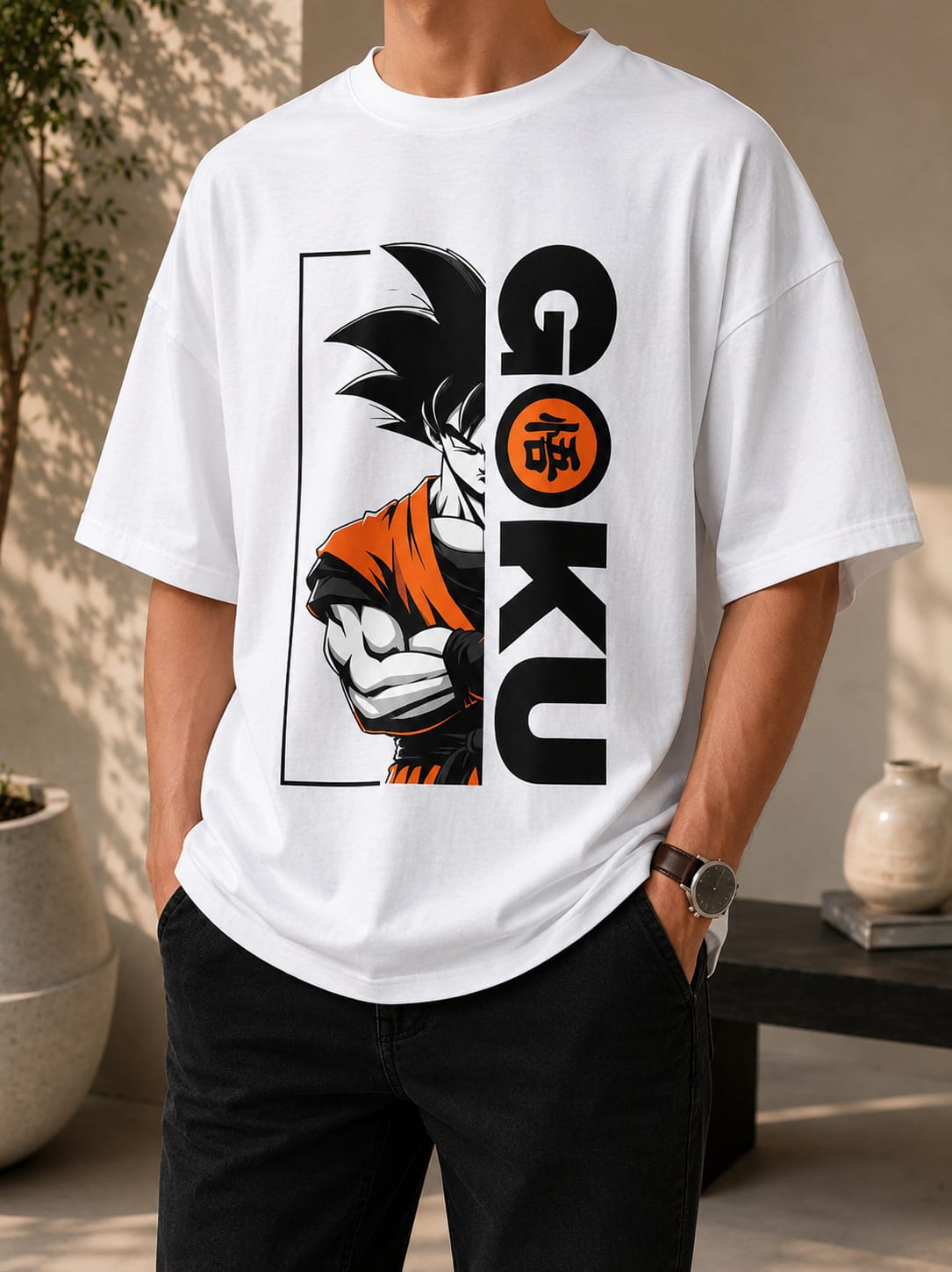 Goku Graphic Oversized (Drop shoulders) T-Shirt