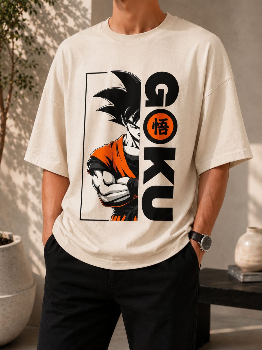 Goku Graphic Oversized (Drop shoulders) T-Shirt