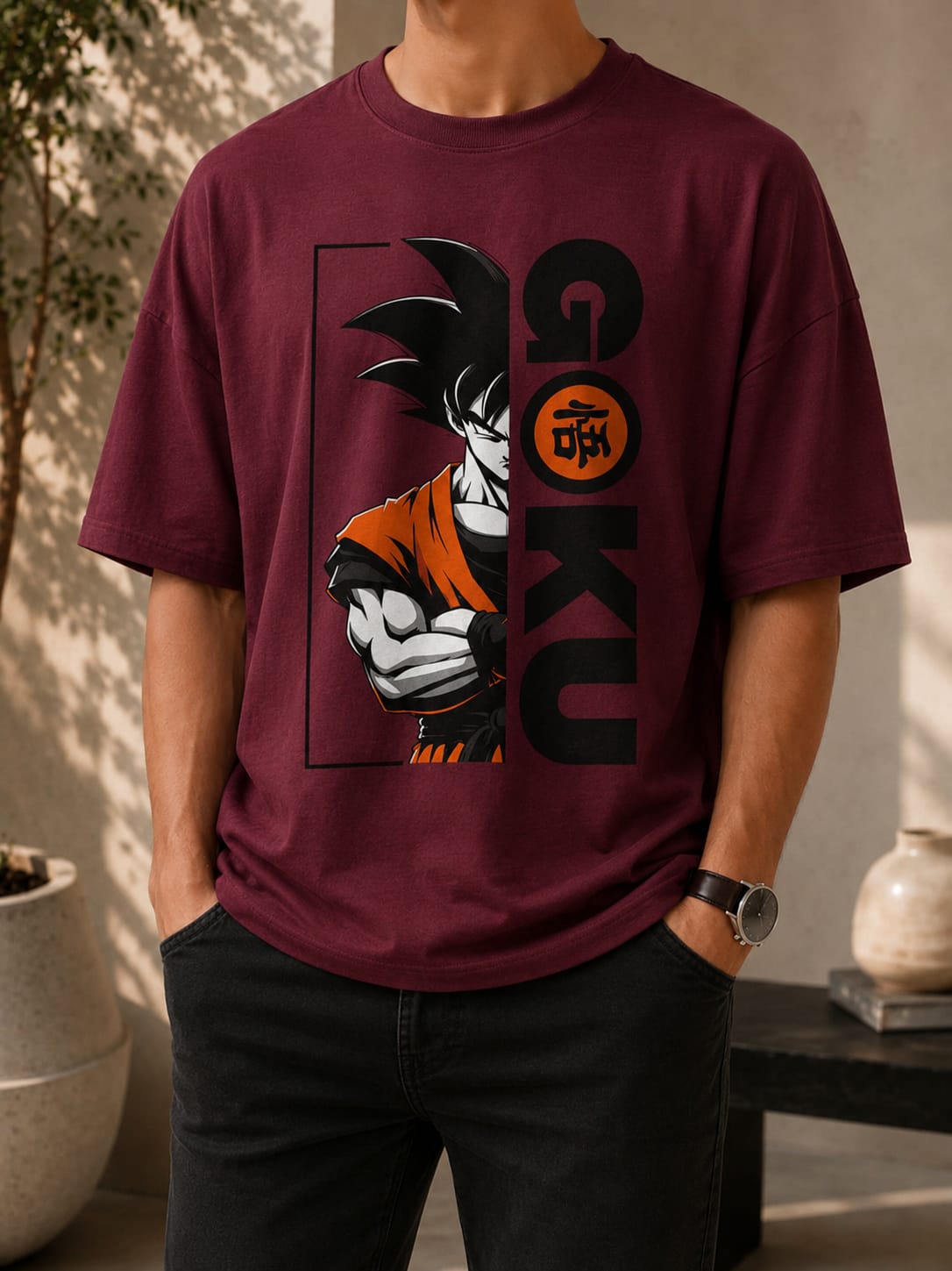 Goku Graphic Oversized (Drop shoulders) T-Shirt