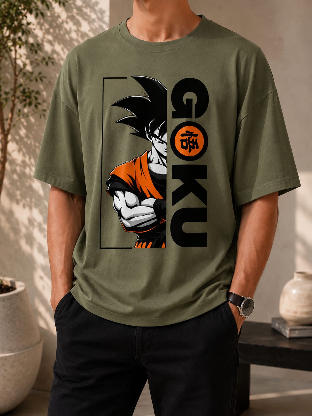Goku Graphic Oversized (Drop shoulders) T-Shirt