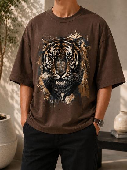 Tiger Graphic Oversized (Drop shoulder) T-Shirt