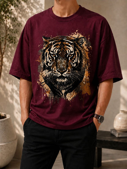 Tiger Graphic Oversized (Drop shoulder) T-Shirt